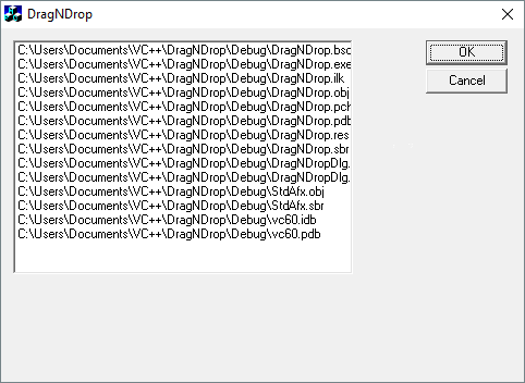 List of files after drop