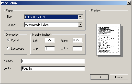 PageSetupDlg