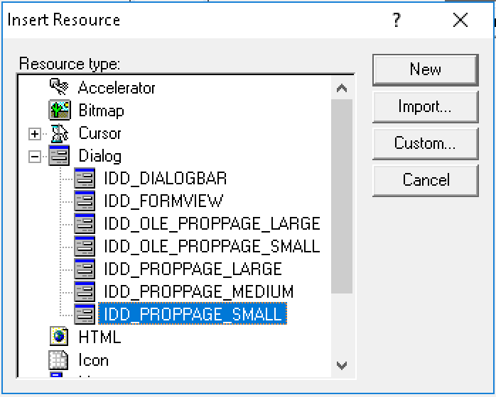 add new property page dialog resource
