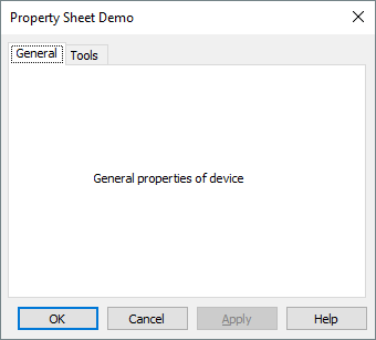 property page sheet demo application