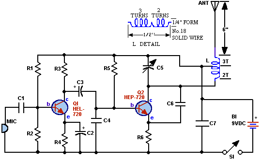 FM Wireless Mike Circuit Diagram