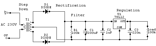 Regulated Power Supply Circuit Diagram