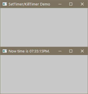 SetTimer/KillTimer example demo application
